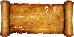 Tanács Vince névjegykártya